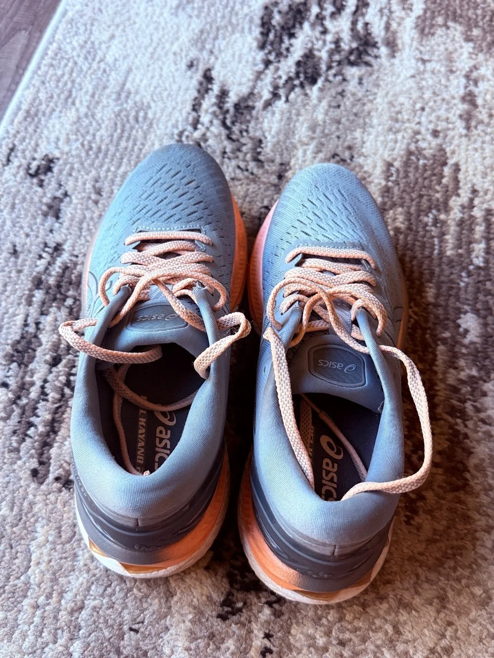ASICS Women's Gray Running Shoes with Peach Accents Like New